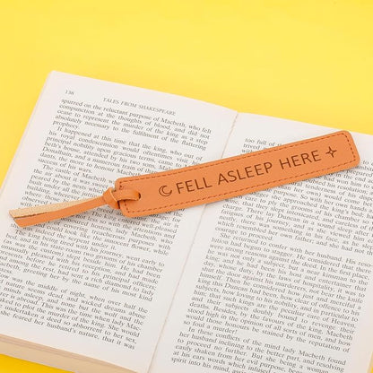 Leather Bookmark Wedding Reader Wedding Party Gift Wedding Gift for Book Lovers Bookish Gift Fell Asleep Here Book Marks for Reading Women Leather Anniversary Gifts for Her Women