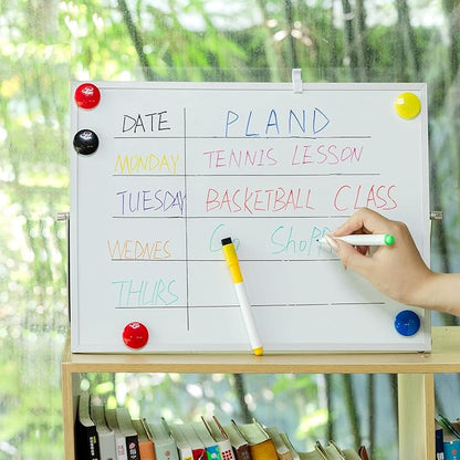 Mr. Pen- Small Dry Erase Board with Stand, 12.5"x16.5", 10 Markers, 10 Magnets and 1 Eraser, Double-Sided Kids White Board Dry Erase Board for Desk Dry Erase Board, Kids Dry Erase Board Kids