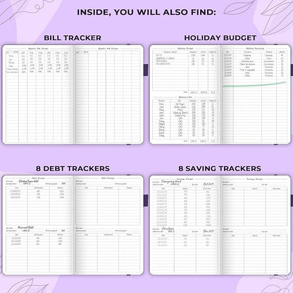 GoGirl Budget Planner – Monthly Financial Planner Organizer Budget Book. Expense Tracker Notebook Journal to Control Money, Compact (Purple)