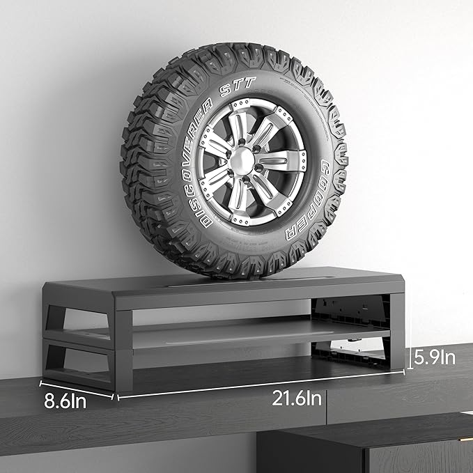 Computer monitor stand Laptop Desk Shelf & Monitor Riser ，21.6 inches,22W charging , 2 USB 3.0 , and 1 USB 2.0， Monitors/PC/Laptop/Computer Space Saver Organizer ，Heavy Duty Gift Gaming Studio Office (USB Hub Fast Charging Version, 550mm)