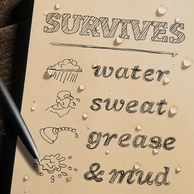 Rite in the Rain Weatherproof Side Spiral Notebook, 4.625" x 7", Brown Cover, Universal Pattern, 3 Pack (No. 473L3)