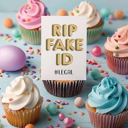 Funny 21st Birthday Card for Him or Her - Happy Birthday Card for 21 Year Old Daughter Son Niece Nephew Sister or Friend - Humorous Twenty One Gift Ideas - RIP Fake ID Card for Best Friend or Coworker