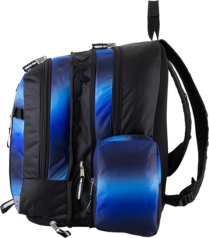 Eastsport Extra Large Backpack Expandable Oversized For Travel Hiking Work Camping Sports Outdoors With Drawstring Bag 18x13.5x9.5 Mochila De Viaje Blue Ombre Black