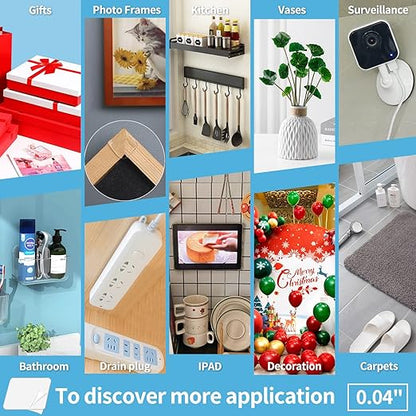 Art3d 96 Pieces 1.2 x 1.2in. Square Nano Double-Sided Transparent Tape Sticker, Removable Heavy Duty Clear Mounting Tape for Wall Hanging