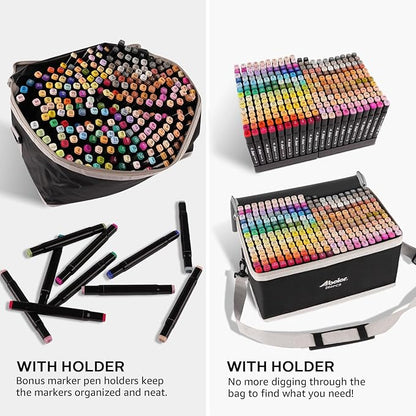 262 Colors Alcohol Markers Set, Dual Tips Blender Art Markers for Drawing, Permanent Sketch Markers for Kids adult coloring, Alcohol Based Markers, Adults Coloring and Artist Illustration.