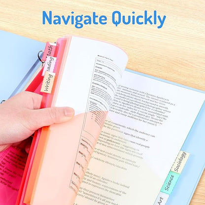 Forvencer 16 Count Dividers with Pockets, 8 Tab Dividers for 3 Ring Binder with Pockets, Subject Dividers with Pockets, Premium Quality Notebook Dividers with Pockets, Vibrant Color, 2 Sets