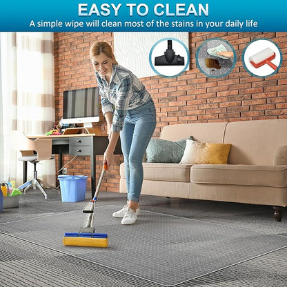 Office Chair Mat for Carpets, Desk Chair Mat for Low Pile Carpeted Floors, Heavy Duty Transparent Office Floor Mat for Office Chair on Carpet, for Work, Home, Gaming (47" X 59" Rectangle)