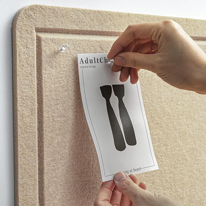 Extra Large Bulletin Board - 96 x 48 Inches, Decorative Felt Pin Board for Wall - 8' x 4' Foldable Photo Display Board with Self-Adhesive Tape, Includes 20 Push Pins - Beige Brown