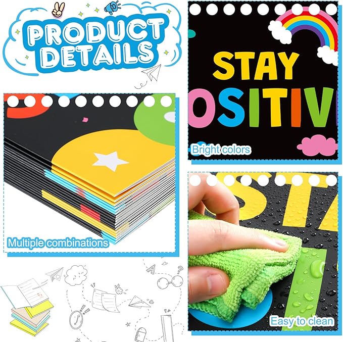 Honoson 24 Pcs Bulk Inspirational Privacy Folders for Students Cardboard Test Privacy Boards Motivational Words Desk Dividers Shield for Classroom School Study Supplies, 6 Styles(Colorful)