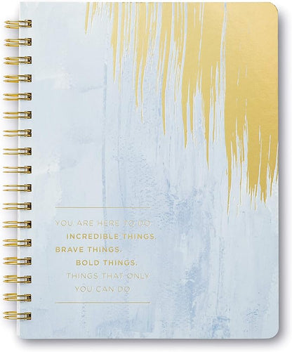 Compendium Spiral Notebook - You are here to do incredible things… — A Designer Spiral Notebook with 192 Lined Pages, College Ruled, 7.5”W x 9.25”H