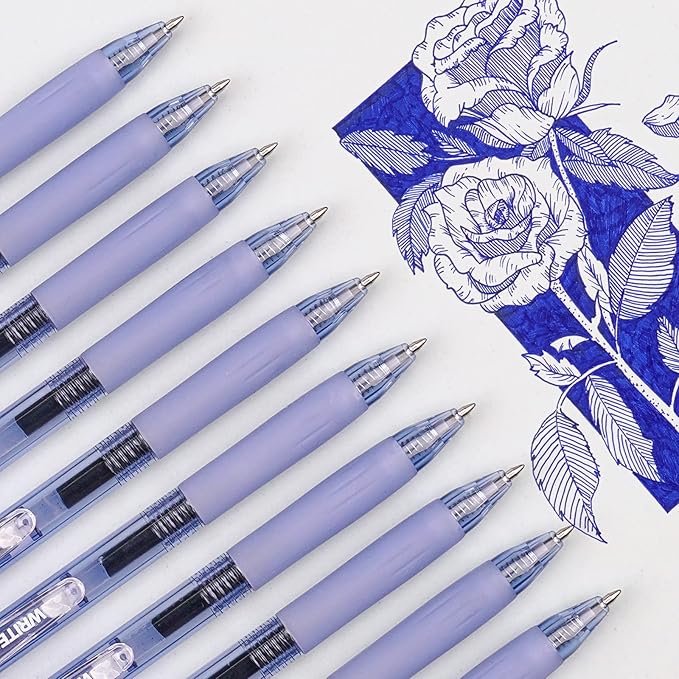 WRITECH Retractable Fine Point Gel Pens (Blue)