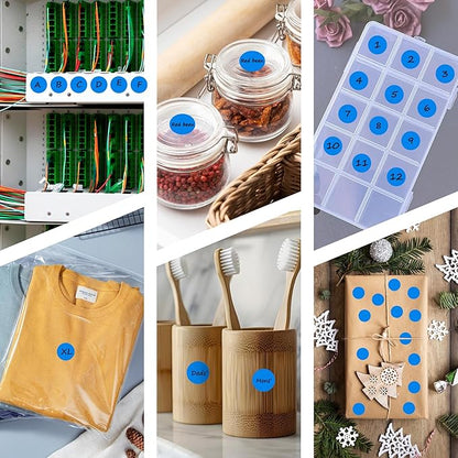 PARLAIM 0.75 inch Diameter Colored Dot Stickers 4 Rolls Pack 4000pcs Blue Round Label Color Coding Marking Stickers Permanent Adhesive for Garage Sale