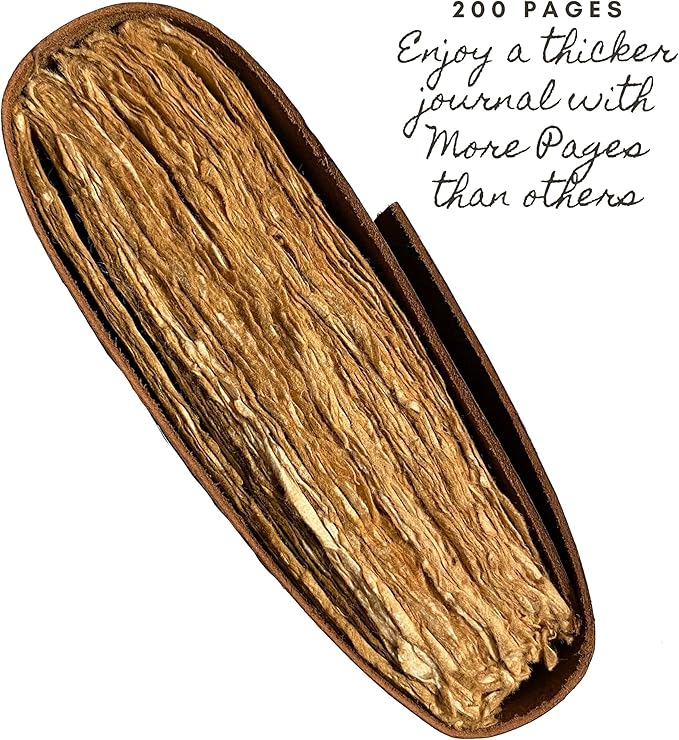 Vintage Leather Journal - 200 Pages Deckle Edge Rustic Paper - Unlined Pages Book of Shadows, Grimoire, Junk Notebook, Fantasy Medieval Gifts, Sketchbook, Antique Scrapbook (Dark Brown, 7"x5")