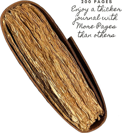 Vintage Leather Journal - 200 pages Deckle Edge Rustic Paper - Unlined Pages Book of Shadows, Grimoire, Junk Notebook, Fantasy Medieval Gifts, Sketchbook, Antique Scrapbook (Dark Brown, 9"x6")