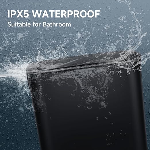 TIPGO Automatic Motion Sensor Bathroom Trash Can with Lid, 2.6 Gallon Touchless Trash Bin, Smart Garbage Can Plastic Slim Wastebasket for Bedroom, Office, Dorm (Black)