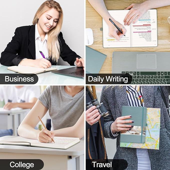 EMSHOI Lined Journal Notebook - 120gsm Thick Leather Journal with Sticky Notes, 256 Numbered Pages A5 Hardcover College Ruled Notebook for Women Men Work School Writing, Medium 5.75" x 8.38"-Yellow