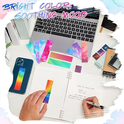 Gersoniel 36 Pieces Anxiety Sensory Stickers Cute Fidget Textured Strips Toys Anti Stress Tactile Rough Sensory Calm Textured Strips Adhesives Anxiety Relief for Adults Teens Desk (Mixed Style)