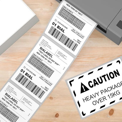 4 Stacks 4" x 6" Thermal Labels, 2000 Pcs Thermal Label Printer Paper for Rollo Label Printers and Zebra, Folded, Commercial Grade