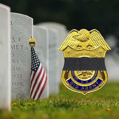 CREATRILL 30 Pack Balck Police Mourning Band Stripe Police Officer Badge Shield Funeral Honor Guard Straps for Badge Size of 2.4" to 4"