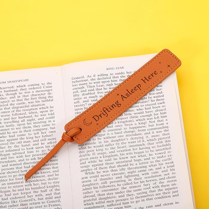 Leather Bookmark Wedding Party Gift Wedding Gift for Book Lovers Bookish Gift Drifting Asleep Here Book Marks for Reading Women Leather Anniversary Gifts for Her Women Wedding Reader
