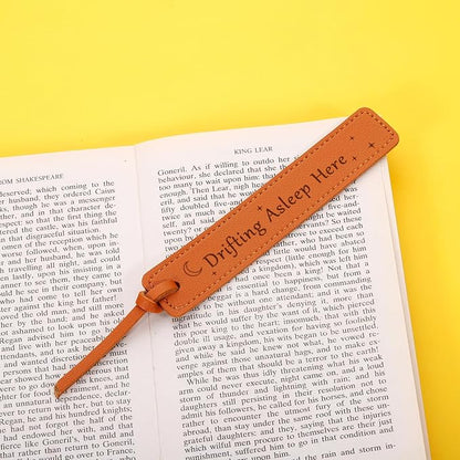 Leather Bookmark Wedding Party Gift Wedding Gift for Book Lovers Bookish Gift Drifting Asleep Here Book Marks for Reading Women Leather Anniversary Gifts for Her Women Wedding Reader