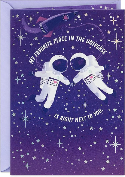 Hallmark Birthday Card for Husband, Wife, Boyfriend, Girlfriend (Astronauts, Favorite Place in The Universe)