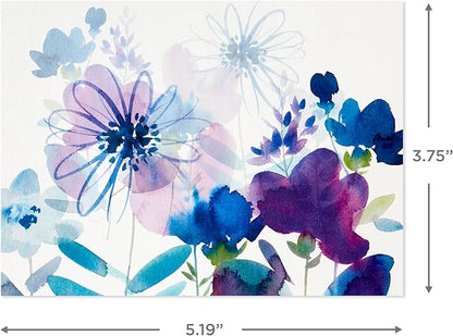 Hallmark Blank Cards Assortment, Painted Flowers (48 Cards with Envelopes)