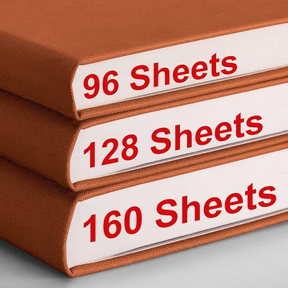 AHGXG Lined Journal Notebook - 320 Numbered Pages A5 College Ruled Notebook Thick Journal for Writing, 100gsm Lined Paper, Leather Hardcover, for Women Men Work Office School, 5.75'' X 8.38''-Brown