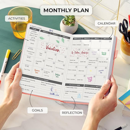 Clever Fox Daily Planner – Undated Planning Notebook with Hourly Schedule & to-Do List – Personal Day Task & Work Organizer, 6 Months (Peach Pink)