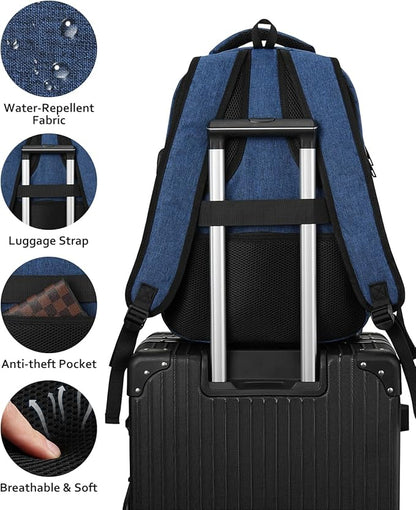 School Backpacks for Teen Boys 17.3 Inch,Bookbag Back Pack for Men Schooler with USB Charging Port,Morrales Knapsack for Business College High School