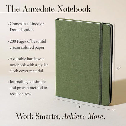 Hardcover Ruled Journal with Thick 100 gsm College Ruled Paper A5 size (8.3 inches x 5.4 inches) - Daily Writing Notebook Journal for Travel, School and Office Use - Diary Journal for Women and Men - Olive Green