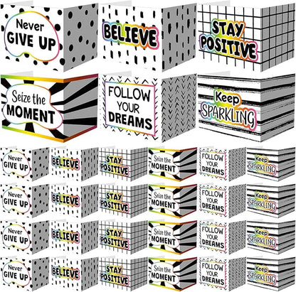 Honoson 24 Pcs Bulk Inspirational Privacy Folders for Students Cardboard Test Privacy Boards Motivational Words Desk Dividers Shield for Classroom School Study Supplies, 6 Styles(Polka Dot)