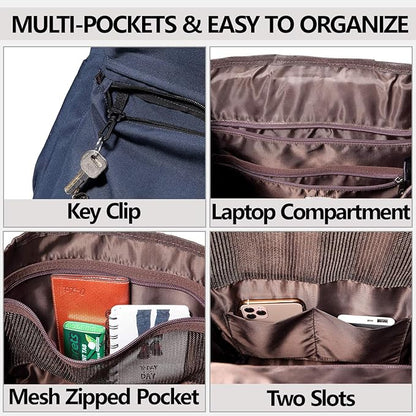 Kasqo Backpack for Men and Women, 15.6 Inch Laptop Backpack Large Capacity Water Resistant Drawstring Flap Bag College, Blue