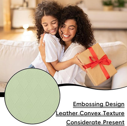 Lined Journal Notebook for Women Men, 192 Pages 100 GSM Thick Paper, Hardcover | Embossed Leather Journals for Writing, A5 College Ruled | Business, Work & School, 5.8"×8.5"(Green)