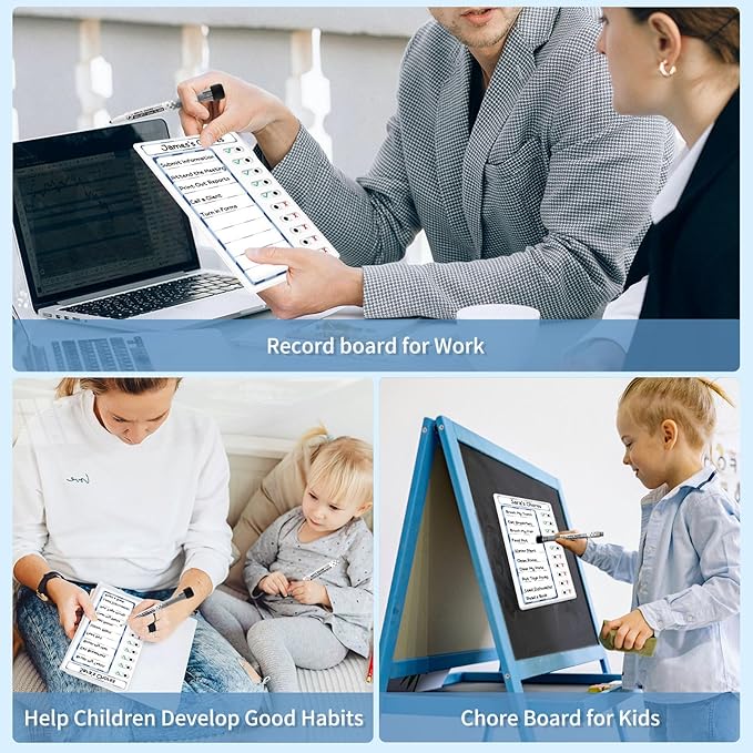 2 Pcs Chore Chart for Kids: Dry Erase My Chores Slider Chart, Magnetic Visual Schedule for Fridge, Kids Daily Checklist - ADHD Tools: to Do List and Routine Chart for Multiple Kids