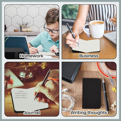 Outus 15 Pcs Mini Pocket Notebook 2.5" x 4" Small Journal Kraft Paper Notepads Bulk Softcover Pocket Notepad Memo Diary Subject Notebooks for Traveler Worker(Black,Lined Style)