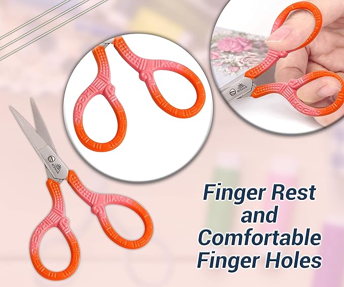 ARSUK -Stork Shape Needlework Scissors 9cm Steel for Sewing Tailoring Home Craft Tools Premium Grade Stork Embroidery Scissors-Black And White Colour