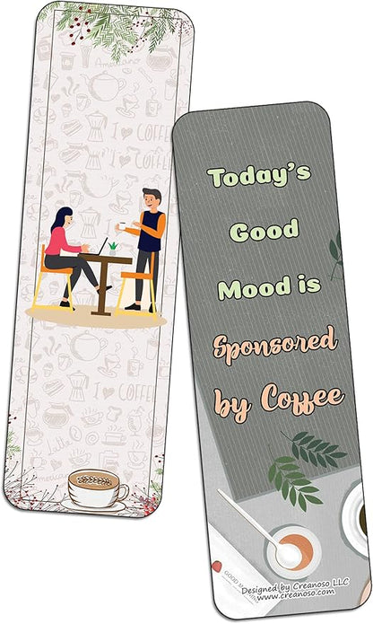 Creanoso Funny Barista Quotes Bookmarks (5-Sets X 6 Cards) – Daily Inspirational Card Set – Interesting Book Page Clippers – Great Gifts for Adults and Professionals