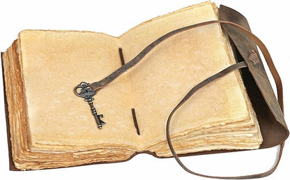 cuero Compass Vintage Leather Journal Antique Handmade Bound Journal with Deckle Edge Paper Diary Leather Sketchbook Drawing Journal Notebook Great Gift Men & Women (Caramel Brown, 11X8 Inch)