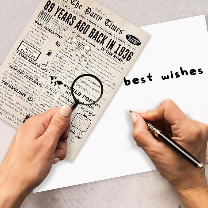 89th Birthday Card Gifts for Women Men, Retro Birthday Cards for 89 Year Old Mom Dad Grandpa Granny, Funny 89th Bday Decorations