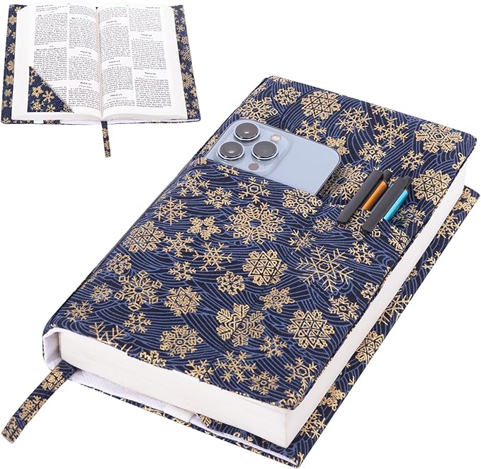 Book Covers with Corner Bookmark - Fabric Dust Jackets for Books - Book Protector for Book Lovers - Book Covers for for Paperbacks,Hardcover,Bibles - Soft Cover Book Sleeve for AA Books