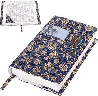 Book Covers with Corner Bookmark - Fabric Dust Jackets for Books - Book Protector for Book Lovers - Book Covers for for Paperbacks,Hardcover,Bibles - Soft Cover Book Sleeve for AA Books