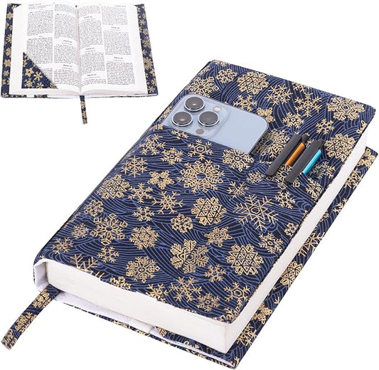 Book Covers with Corner Bookmark - Fabric Dust Jackets for Books - Book Protector for Book Lovers - Book Covers for for Paperbacks,Hardcover,Bibles - Soft Cover Book Sleeve for AA Books