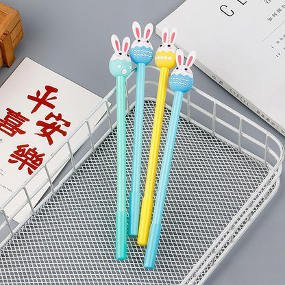 YYaaloa 12pcs Rabbit Eggs Gel Ink Pens 0.5 mm Black Ink Novelty Pens for Child, Women Coworkers Kids Office School Home Wedding Bridal Shower Gifts Party Supplies (Rabbit Eggs pens 12pcs)