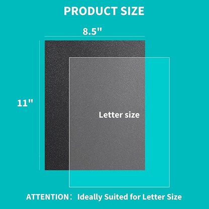Binditek 200 Pack Binding Covers and Backs Set, 8.5 x 11 Inches, Including 100 Pcs 10 Mil Clear PVC Binding Covers, 100 Pcs 12 Mil Sand-Textured Polycovers, for Letter Size
