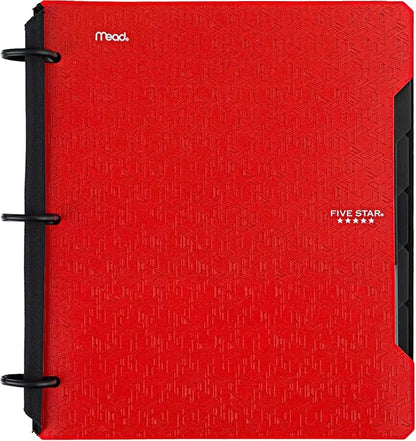 Five Star Flex Refillable Notebook + Study App, College Ruled Paper, 1 Inch TechLock Rings, Pockets, Tabs and Dividers, 200 Sheet Capacity, Color Will Vary (29328)