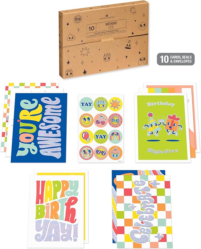 American Greetings 10-Count Kids Birthday Card Bundle with Envelopes