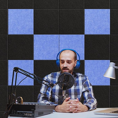 DOLLAR BOSS Large Cork Board for Wall 48" x 36" x 0.5" Bulletin Board 12 Packs Black Cork Board Tiles Self Adhesive Felt Wall Tiles with Pushpins, Corkboard for Office Pin Board Tack Board, Black