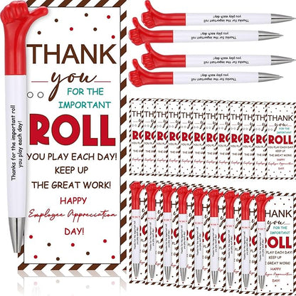 48 Sets Employee Appreciation Gifts Bulk Include Thumbs up Ballpoint Pens Thank You Card with Tie Thank You Gifts for Staff Coworkers Teachers Teem Volunteers Nurse