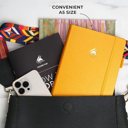 Clever Fox Dated Planner Premium Edition – 2025-2026 Weekly Planner for Planning, Goal Setting & Time Management – Planner Notebook with Habit Tracker & to-do List – A5 Size (Amber Yellow)